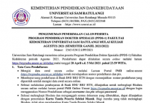 Kuota Penerimaan Peserta PPDS-1 Bagian IKA FK Unsrat Periode April 2021